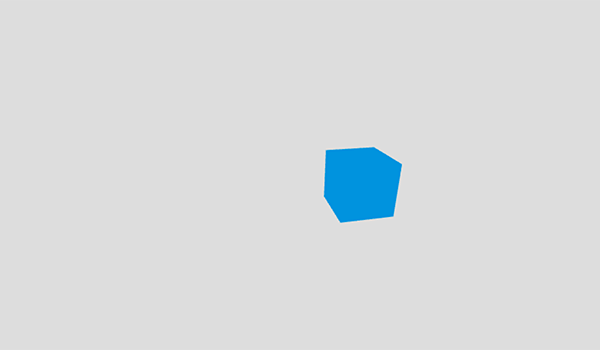 Three.js blauwe Würfel-Demo